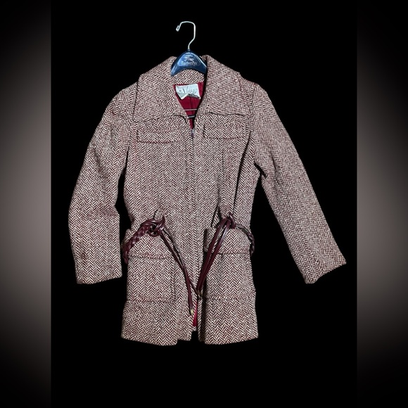 Vintage 70’s Vogue Original Herringbone Coat with Belt - Picture 1 of 12